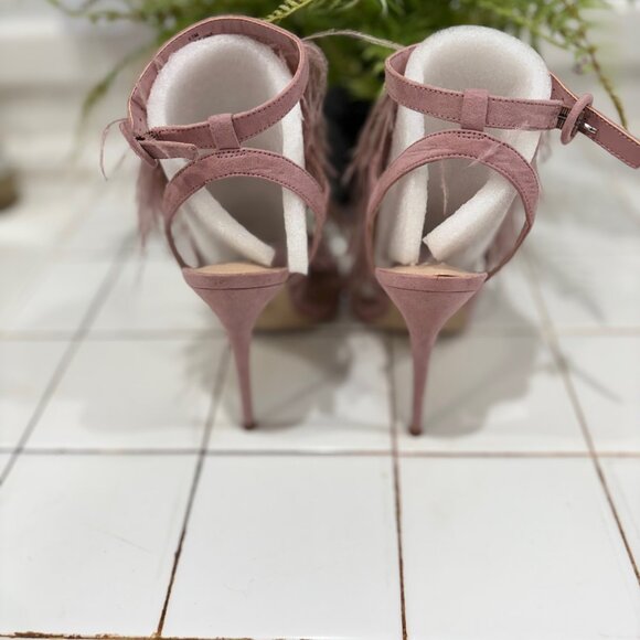 Steve Madden Fefe Blush Feather Stiletto Sandals - Picture 5 of 12